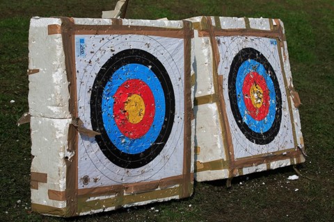Sport, shot target during archery