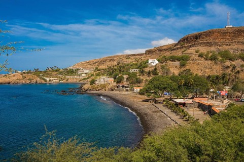 View over Ciudad Velha and the coast. Cidade Velha. Santiago. Cabo Verde. Africa