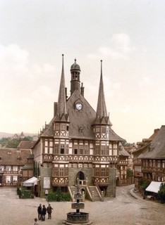 The Town Hall of Wernigerode in the Harz Mountains, Saxony-Anhalt, Historic, digitally enhanced