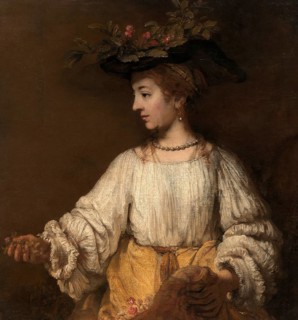 Flora, painting by Rembrandt van Rijn (1606) (1669), Historic, digitally enhanced reproduction of