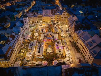 The Freiberg Christmas Market on the Obermarkt in front of the town hall