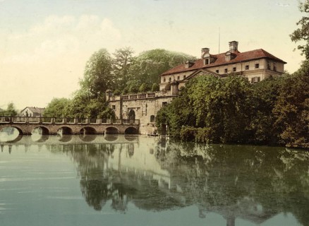 Pyrmont Castle, Bad Pyrmont, Lower Saxony, Historic, digitally enhanced reproduction of a