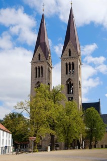 St. Stephanus and Sixtus Cathedral, Domplatz, Halberstadt, Harz Mountains, Saxony-Anhalt, Germany,