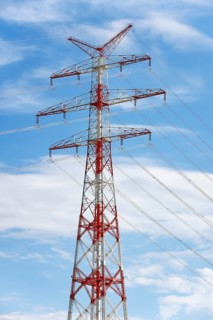 Electricity pylon, high-voltage pylon for crossing 380 kilovolt high-voltage lines over the Elbe,