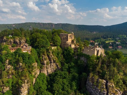 Oybin Castle and Monastery Ruins in the Zittau Mountains