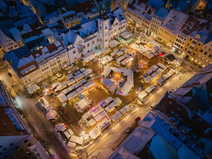 The Freiberg Christmas Market on the Obermarkt in front of the town hall