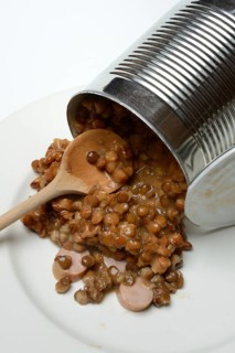 Lentil (Lens culinaris) dish in tin, lentil