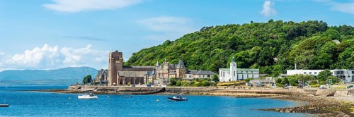 Panorama of seaside in Oban, Argyll and Bute, Scotland, UK