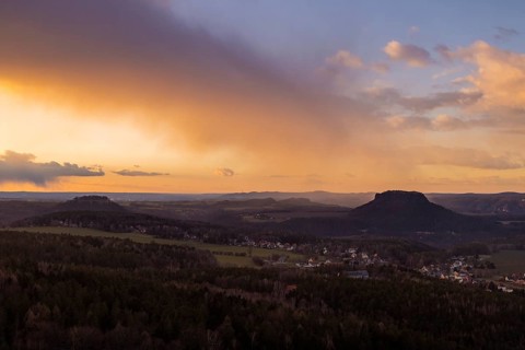 Sunset at Papstein in Saxon Switzerland