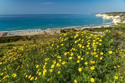 The beach of Kourion, Episkopi, Cyprus, Europe