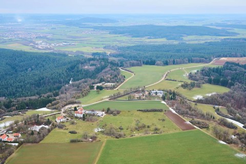 Aerial view of the area around Neumarkt in der Oberpfalz, Bavaria, Germany, Europe