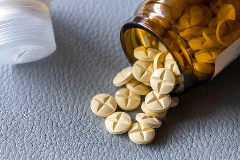 Medicines, medicine, tablets with glass jar