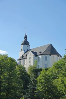 Baroque St. George's Church, Schwarzenberg, Westerzgebirge, Ore Mountains, Saxony, Germany, Europe