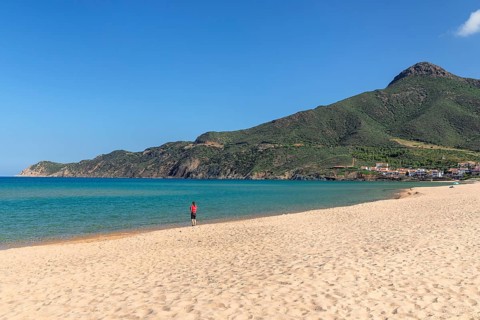 Portixeddu Beach, Province of Sud Sardegna, Sardinia, Italy, Portixeddu, Sardinia, Italy, Europe
