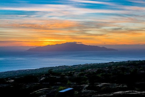Sunset at the sea. Fogo. Cabo Verde. Africa