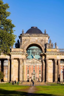 Park Sanssouci is part of the Potsdam palace park ensemble. Colonnade with Triumphal Gate