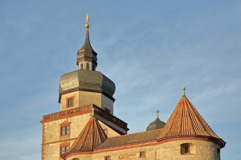 Spire and roofs of the Scherenberg Gate, Marienberg Fortress, Renaissance, Würzburg, Lower