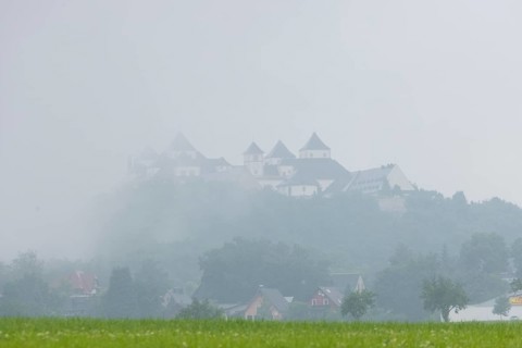 Augustusburg Castle in Fog and Rain