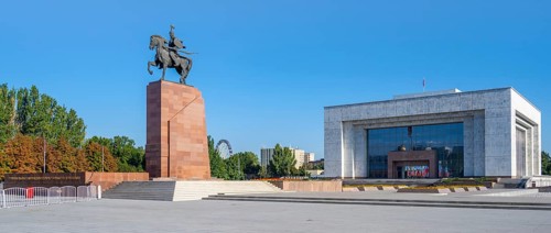 State Historical Museum and Manas Monument inspired by a traditional epic, Ala-Too Square, Bishkek,