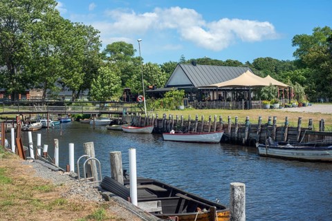 Restaurant Hörte Brygga at Hörte fishing harbor in Skurup municipality, Scania, Sweden,