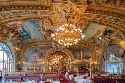 Le Train Bleu inside Gare de Lyon station Paris France
