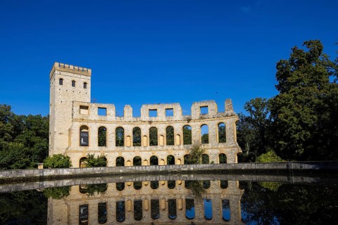 Park Sanssouci is part of the Potsdam palace park ensemble. Norman Tower and Round Temple