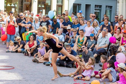 Actors, artists, clowns, fire artists and music bands transformed the city centre into a large