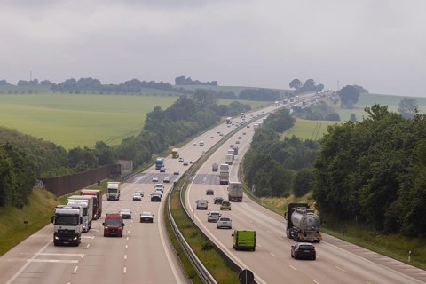 A4 motorway near Wilsdruff, an accident blackspot due to countless roadworks