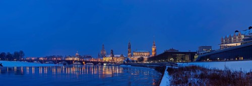 Ice drift on the Elbe in Dresden
