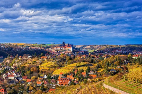 View from the Spaargebirge to Meissen