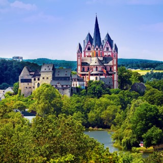 Limburg Cathedral St. George and Limburg Castle, also called Limburg Castle above the river Lahn,
