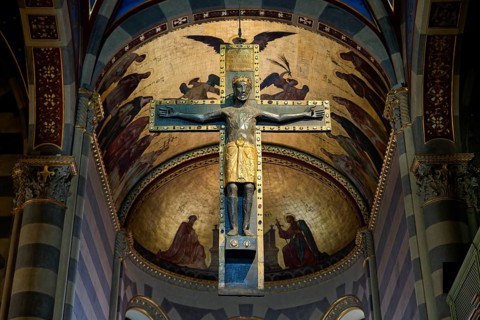 Romanesque Crucifix from the Rhineland, Cathedral, Duomo San Evasio, Casale Monferrato, Province of