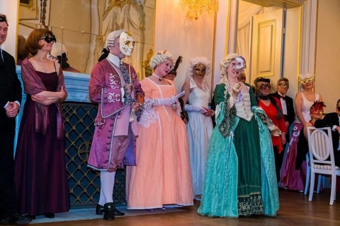 Masquerade ball at Rammenau Baroque Palace, Rammenau Palace in Rammenau near Bischofswerda in the