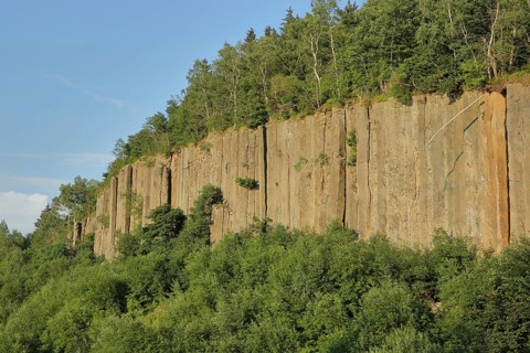 Organ pipes with basalt columns, Scheibenberg, rock, rock formations, rock, cliffs, rock face,