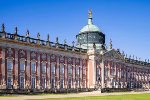 Park Sanssouci is part of the Potsdam palace park ensemble. The New Palace is a palace on the west