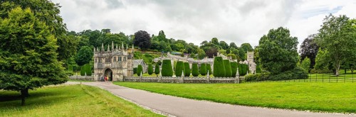 Panorama of Lanhydrock House and Garden, Bodmin, Cornwall, England, UK