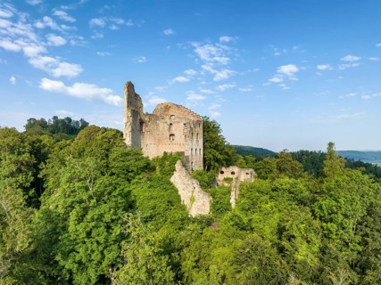 Aerial view of the Altbodman Ruin, Bodman-Ludwigshafen, Constance County, Baden-Württemberg,