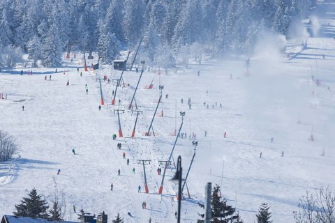 The Fichtelberg near Oberwiesenthal in the Erzgebirge district is the highest mountain in Saxony at