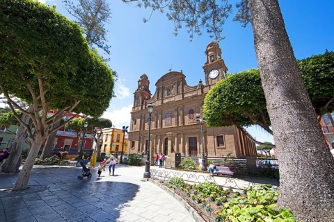 St. Jacob's Church in Plaza de Santiago, Galdar, Las Palmas Province, Gran Canaria, Canary Islands,