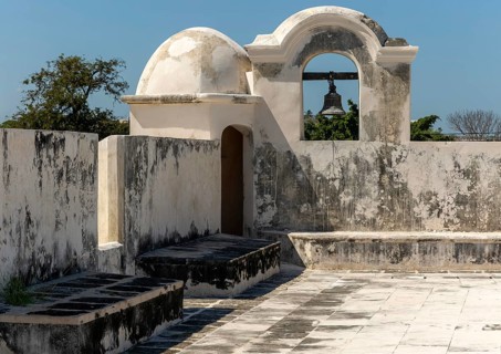 Fortifications Spanish military architecture of city walls, Campeche city, Campeche State, Mexico,