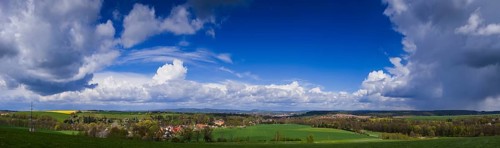 Landscape near Zuschendorf with country castle