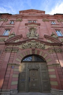 Building and portal of the episcopal seminary, Würzburg, Lower Franconia, Franconia, Bavaria,