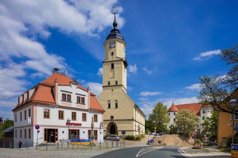 The Protestant town church of Nossen is a baroque hall church in Nossen in the district of Meissen