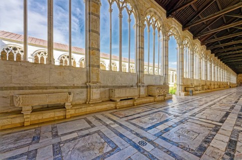 Arcades with Gothic tracery, Camposanto Monumentale monumental cemetery, Miracles Square, Piazza