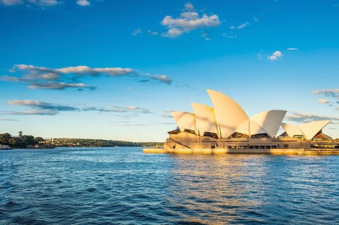Sydney opera at sunset, New South Wales, Australia, Oceania