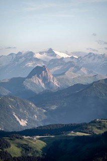 Evening atmosphere, view of Grossvenediger and Venediger group in the Hohe Tauern, in front Grosser
