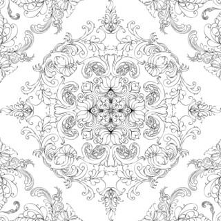 Hand drawn seamless floral pattern on a white background, vector textile template
