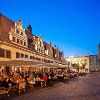 Old trading exchange at the Naschmarkt in Leipzig
