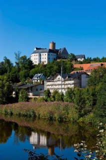 Scharfenstein Castle Scharfenstein Castle is located on an elongated mountain spur above the