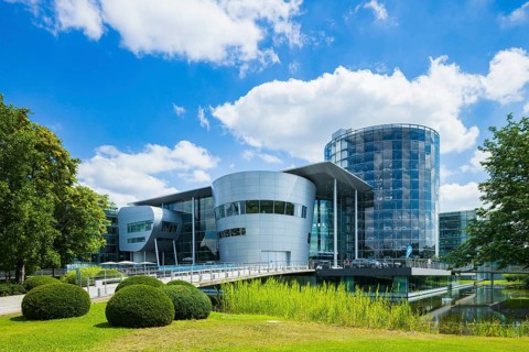 The Transparent Factory in Dresden is one of three production sites of Volkswagen Sachsen GmbH. The